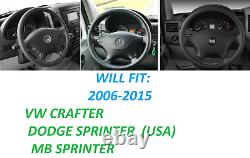 06-15 W906 NEW LEATHER Steering Wheel Mercedes Sprinter Crafter W639 Blue Stripe