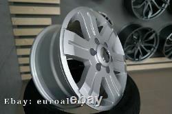 4x 16 inch 6x130 1400KG Mercedes Sprinter VW Crafter silver rim wheels silver