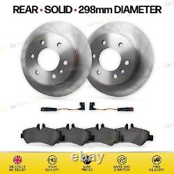 For VW Crafter CR30 CR35 CR50 Rear Solid Brake Discs & Pads Set Pair 298mm