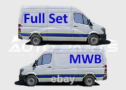 Mercedes Sprinter MWB Plastic Protective Side Moulding Trim Full Set 2006 2018