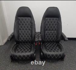 Mercedes Sprinter/VW Crafter Van Seats 2006-17 REAL LEATHER DOUBLE ARMRESTS