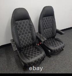 Mercedes Sprinter/VW Crafter Van Seats 2006-17 REAL LEATHER DOUBLE ARMRESTS