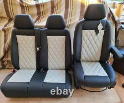 Mercedes Sprinter/VW Crafter Van Seats 2006-17 REAL LEATHER DOUBLE ARMRESTS