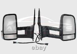 Mercedes Sprinter Wing Mirror Manual Complete Long Arm Set O/S N/S 2006 2018