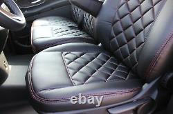 Sitzbezüge passend für Mercedes Sprinter W906 VW Crafter Kunstleder Rote Naht